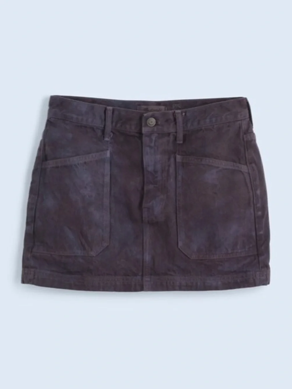 Madewell MN Dye Studio Denim Patch Pocket Utility Mini Skirt Size 25 Fig NO931